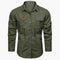 Long Sleeve Button-Down Shirt with Chest Pockets for Men