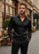 Long Sleeve Button-Down Silk Shirt for Men
