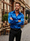 Long Sleeve Button-Down Silk Shirt for Men - Blue