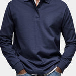 Long Sleeve Collared Polo Shirt for Men