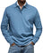 Long Sleeve Collared Polo Shirt for Men - Blue