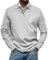 Long Sleeve Collared Polo Shirt for Men - White