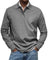Long Sleeve Collared Polo Shirt for Men - Gray