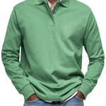 Long Sleeve Collared Polo Shirt for Men - Green