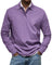 Long Sleeve Collared Polo Shirt for Men - Purple