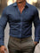Long Sleeve Geometric Patterned Button-Down Shirt for Men