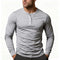 Long Sleeve Henley Shirt for Men - Light Gray