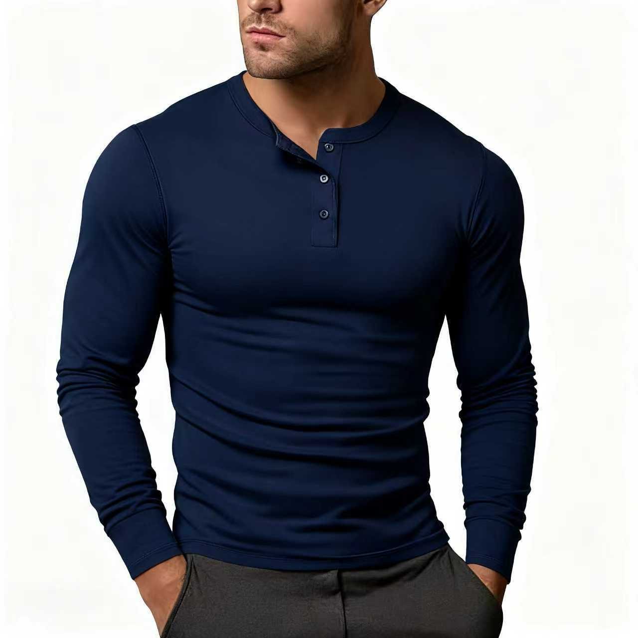 Long Sleeve Henley Shirt for Men - View 5