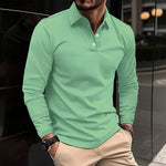 Long Sleeve Polo Shirt for Men - Green