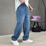 Loose Fit Straight Leg Jeans for Men - Royal Blue