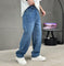 Loose Fit Straight Leg Jeans for Men - Royal Blue