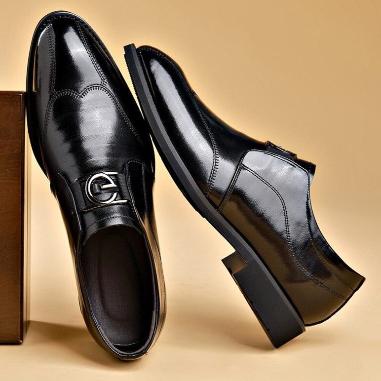 Monk Strap Pointed Toe Loafers for Men - Black