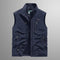 Multi-Pocket Zip-Up Vest for Men - Navy Blue