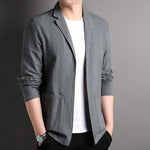 Notch Lapel Linen Blazer for Men
