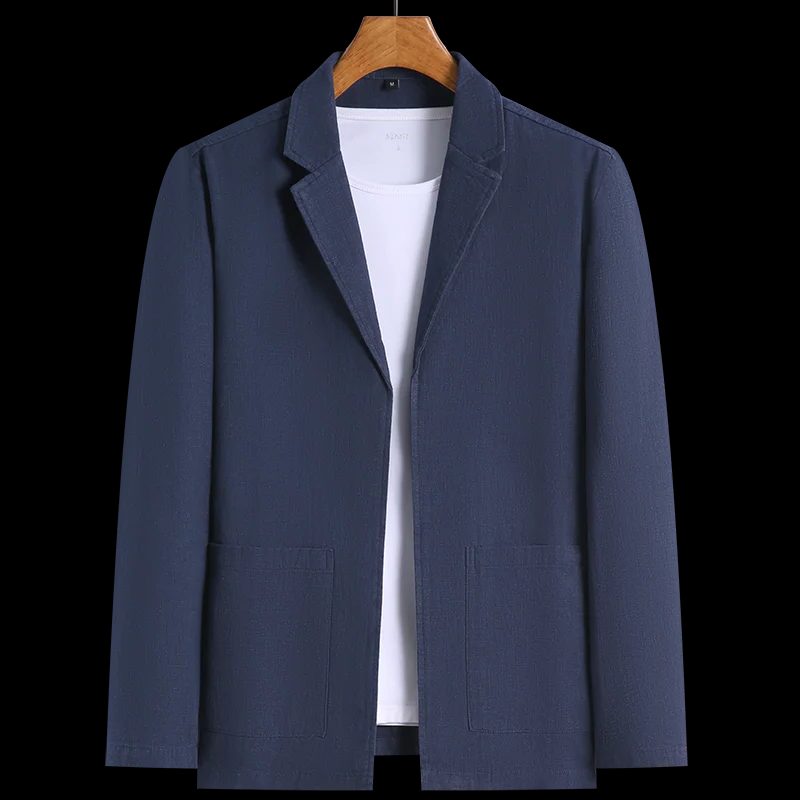 Notch Lapel Linen Blazer for Men - View 5