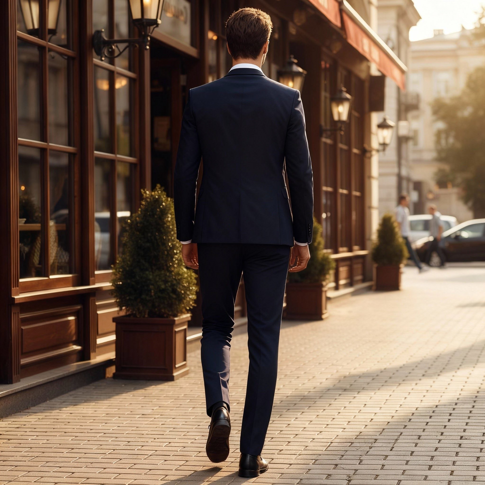 Notched Lapel Two-Piece Suit for Men - View 3