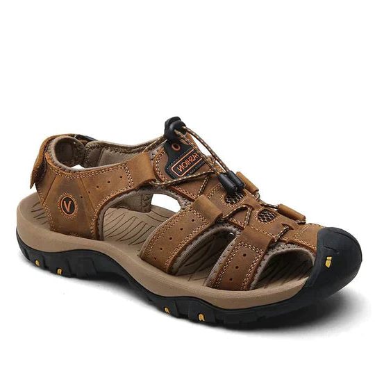 Open Toe Hiking Sandals for Men - Dark Brown