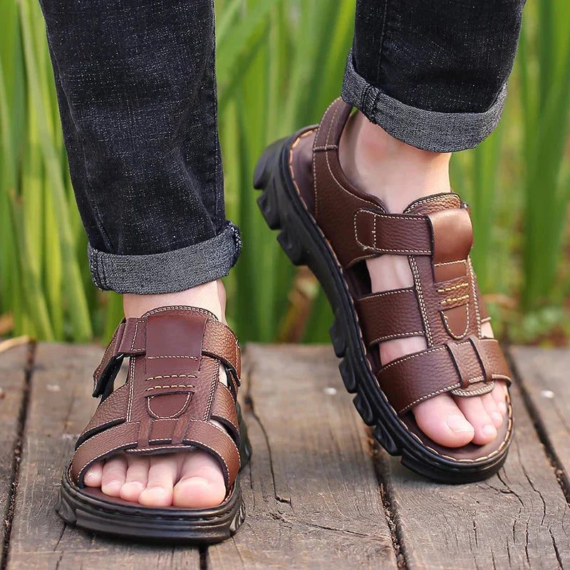 Open Toe Leather Sandals for Men