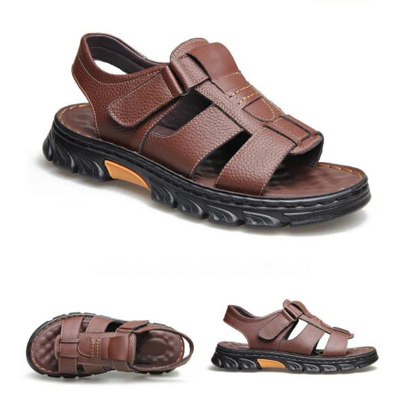 Open Toe Leather Sandals for Men - View 4
