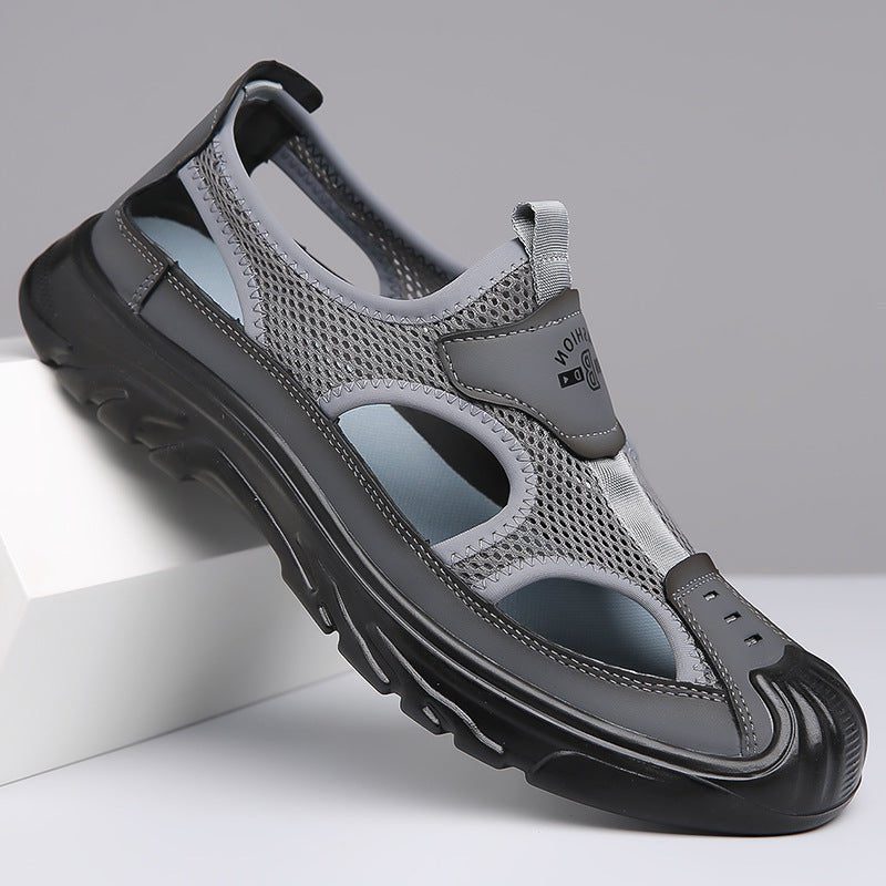 Open Toe Slip-On Sandals for Men - Gray