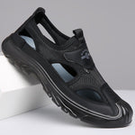 Open Toe Slip-On Sandals for Men - Black