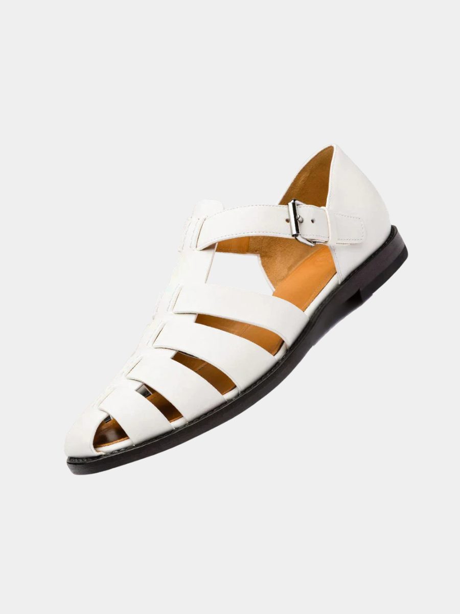 Open Toe Strappy Leather Sandals for Men