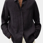 Oversized Linen Button-Down Shirt for Men
