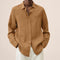 Oversized Linen Button-Down Shirt for Men - Brown