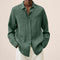 Oversized Linen Button-Down Shirt for Men - Green