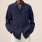Oversized Linen Button-Down Shirt for Men - Navy Blue