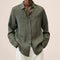 Oversized Linen Button-Down Shirt for Men - Army Green