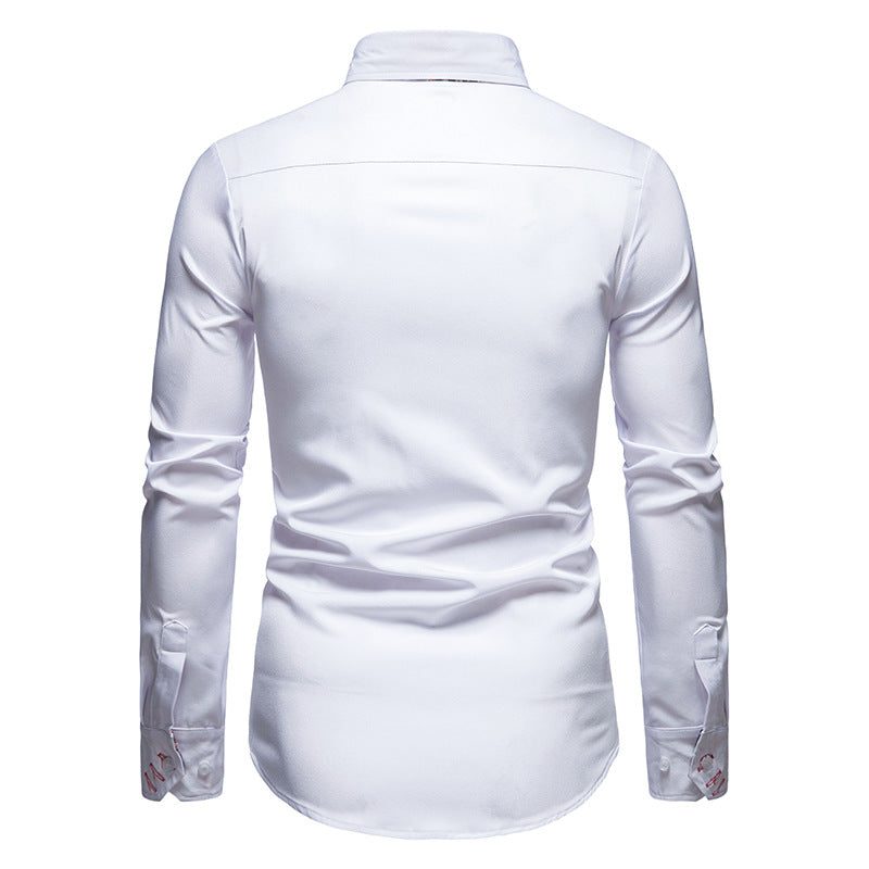 Button-Down Long Sleeve Shirt with Paisley Accents for Men - View 5