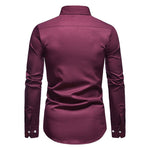 Button-Down Long Sleeve Shirt with Paisley Accents for Men - View 7