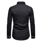 Button-Down Long Sleeve Shirt with Paisley Accents for Men - View 8