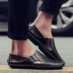 Perforated Leather Slip-On Loafers for Men - View 13