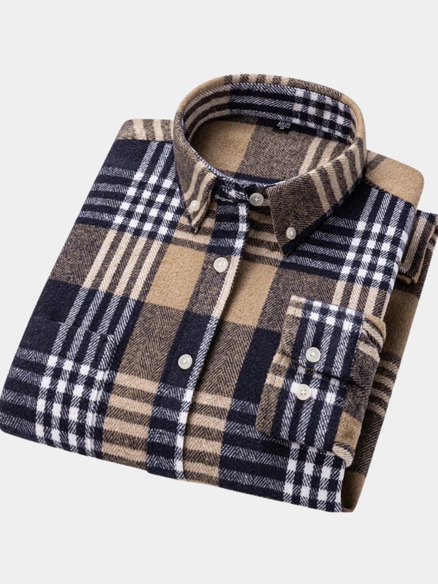 Plaid Button-Down Shirt for Men
