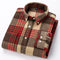 Plaid Button-Down Shirt for Men - Brown/Red
