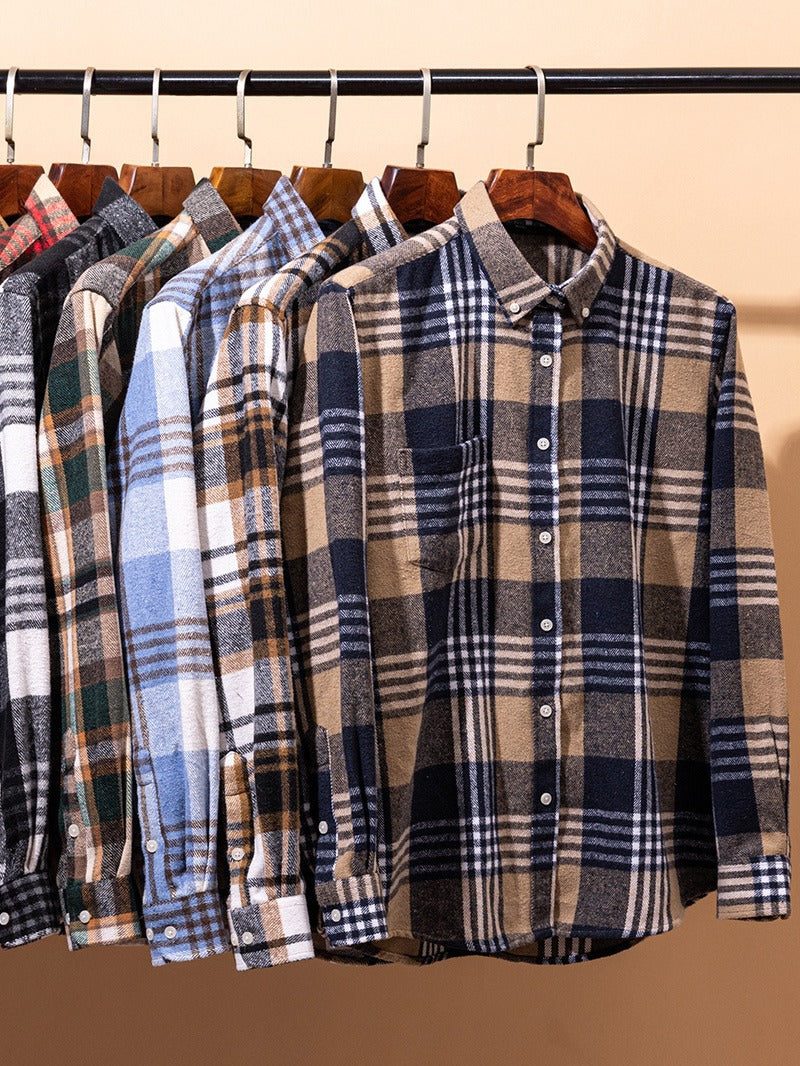 Plaid Button-Down Shirt for Men - View 6