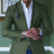 Plaid Notch Lapel Blazer for Men - Green