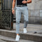 Plaid Slim Fit Chino Trousers for Men - Blue