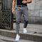Plaid Slim Fit Chino Trousers for Men - Dark Gray