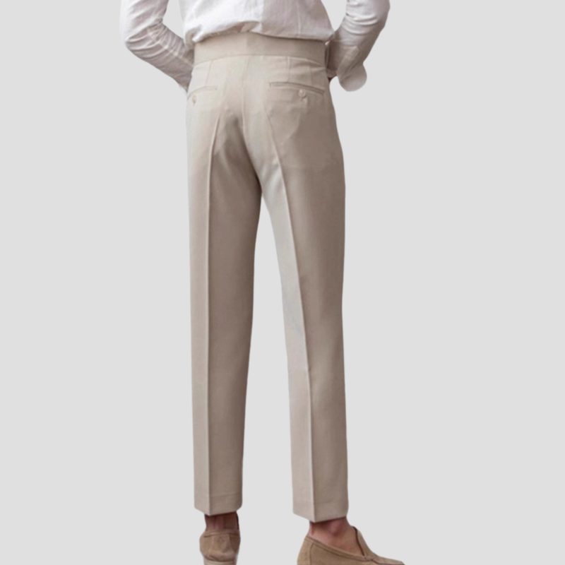 Pleated Slim Fit Trousers for Men - View 5