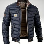 Puffer Bomber Jacket for Men - Navy Blue