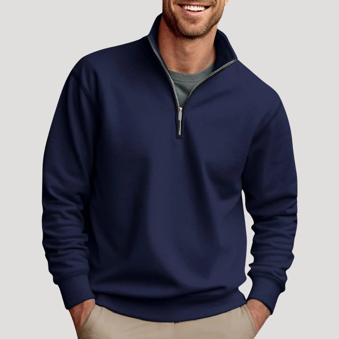 Quarter-Zip Sweatshirt for Men - Navy