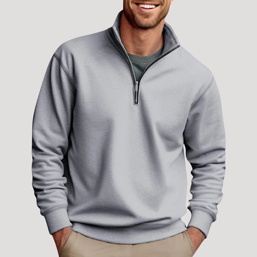 Quarter-Zip Sweatshirt for Men - Gray