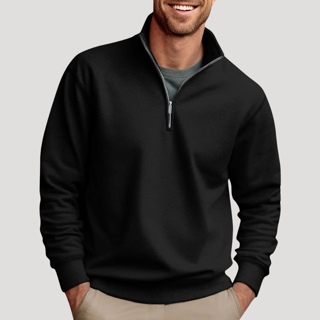 Quarter-Zip Sweatshirt for Men - Black