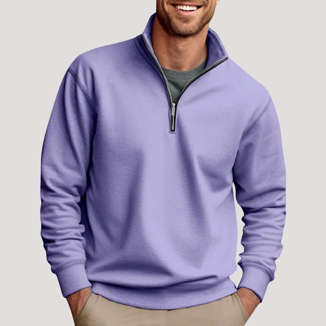 Quarter-Zip Sweatshirt for Men - Purple