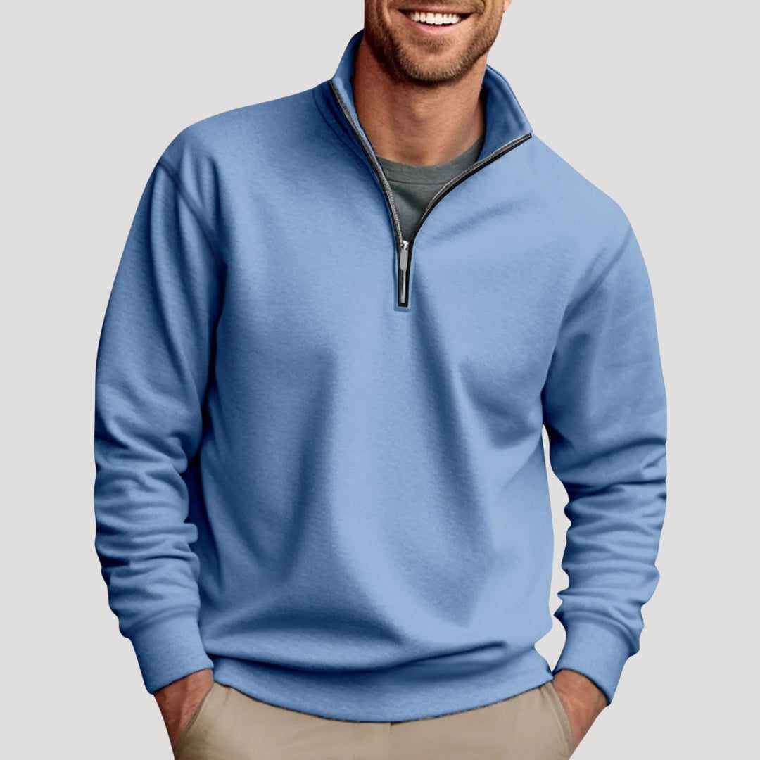 Quarter-Zip Sweatshirt for Men - Blue