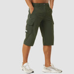 Quick-Dry Cargo Shorts with Multiple Pockets for Men - Dark Green