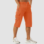 Quick-Dry Cargo Shorts with Multiple Pockets for Men - Orange